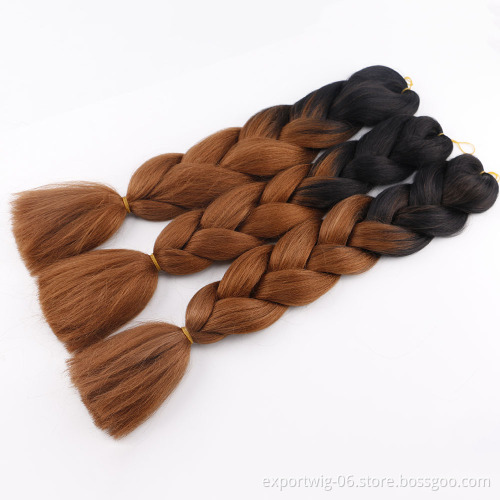 Wholesale 24Inch 100Gram Jumbo Braids Hair Synthetic Hair Extension High Quality Ombre Jumbo Synthetic Braiding Hair Extension